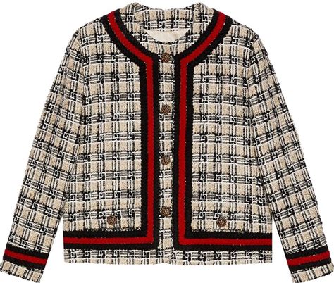 gucci check tweed jacket|Gucci cashmere jacket.